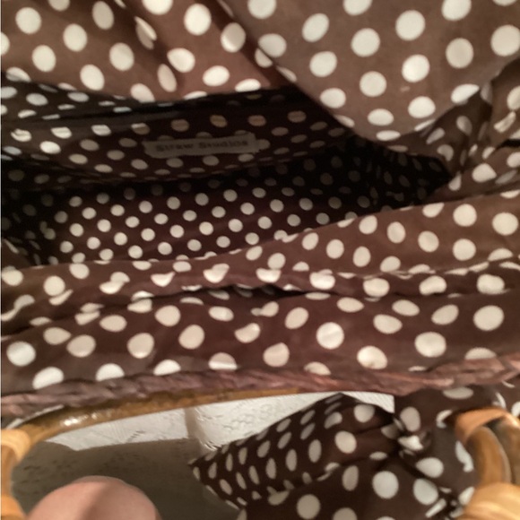 Straw Studios Woven Beach Tote Scalloped Top Sand Cover, Lined,Rattan Handle Lg - Picture 16 of 16